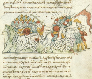 Перемога Русі над половцями в 1107 році (Радзивилівський літопис, XV cт.)