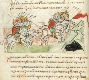 Поразка Русі від половців у 1068 році (Радзивилівський літопис, XV ст.)